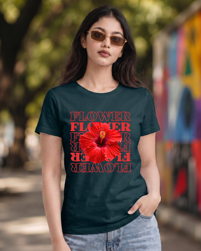 Flower Graphic Unisex Classic Crew T-Shirt