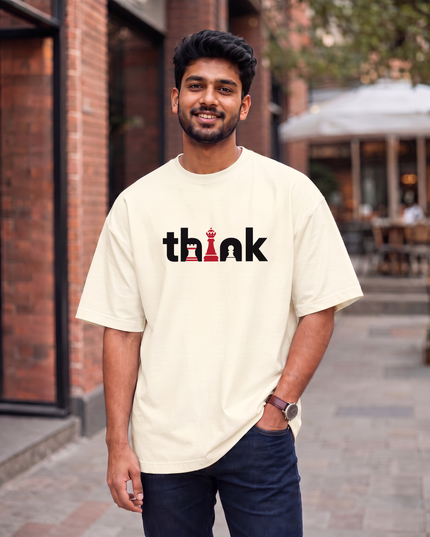 Think Chess Men's Oversized Classic T-Shirt