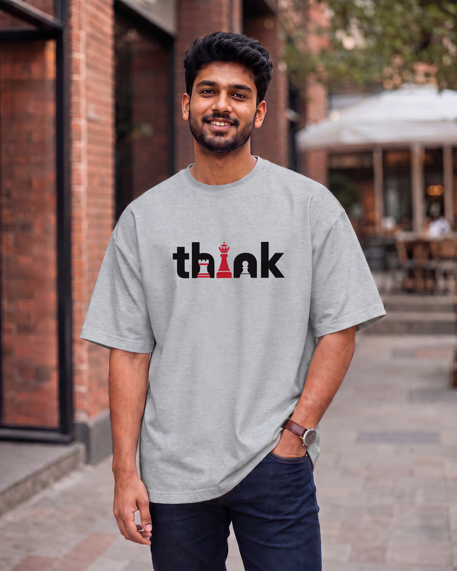 Think Chess Men's Oversized Classic T-Shirt