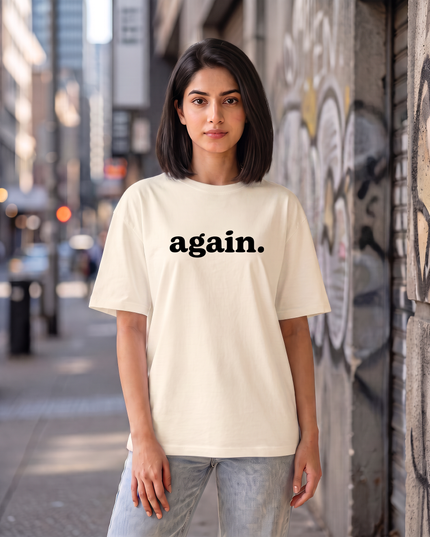 Again Minimal Graphic Oversized Women's Classic T-Shirt