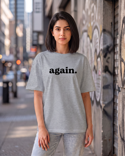 Again Minimal Graphic Oversized Women's Classic T-Shirt
