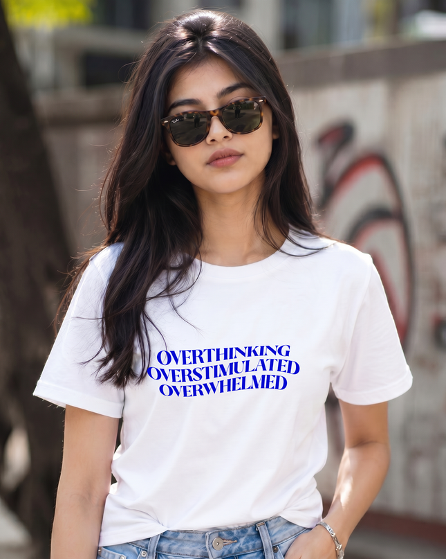 Overthinking Overstimulated Overwhelmed Unisex Classic Crew T-Shirt
