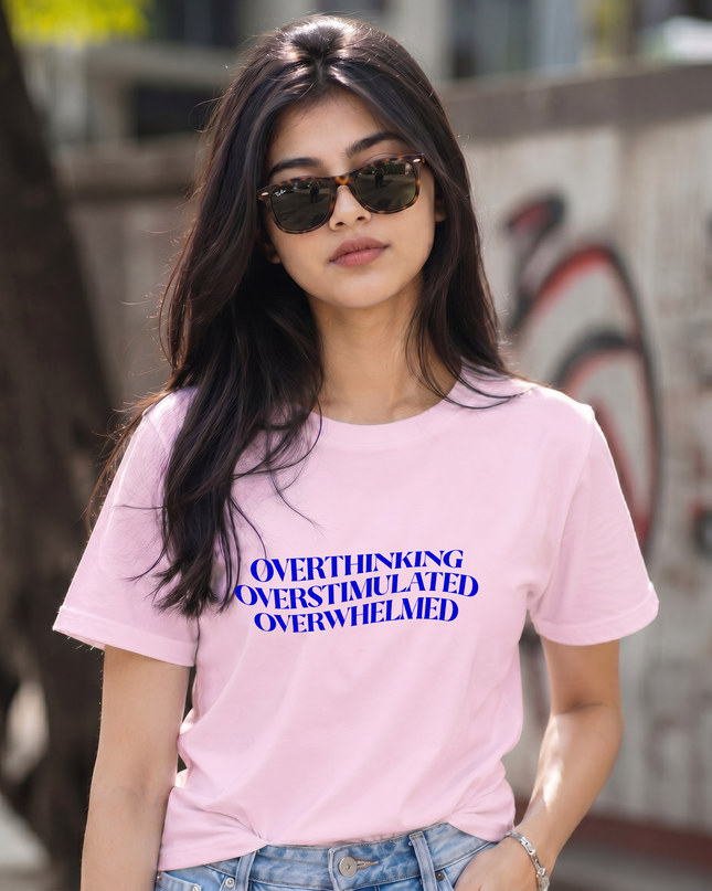 Overthinking Overstimulated Overwhelmed Unisex Classic Crew T-Shirt