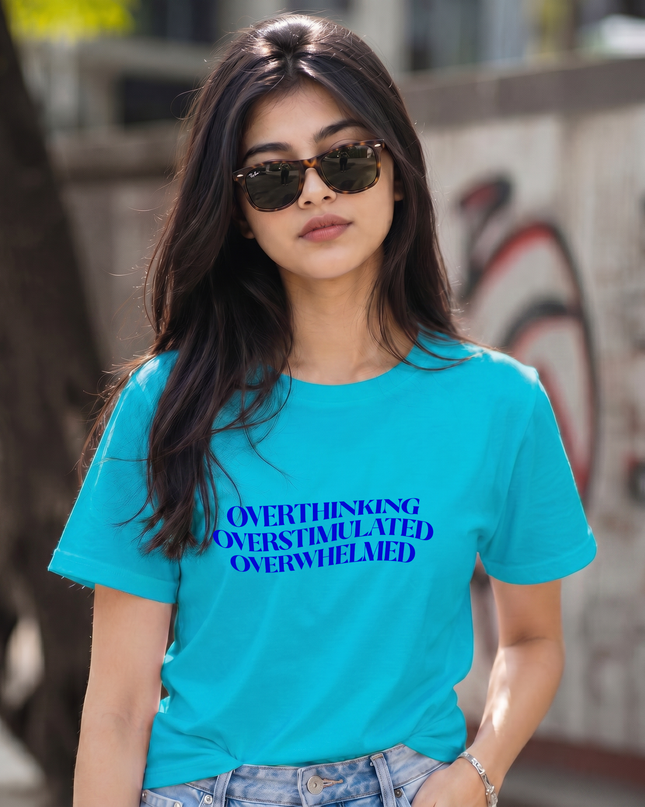 Overthinking Overstimulated Overwhelmed Unisex Classic Crew T-Shirt