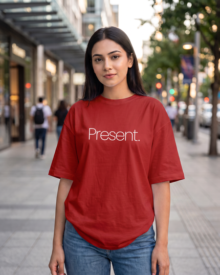Present Minimal Print Oversized Women's Classic T-Shirt