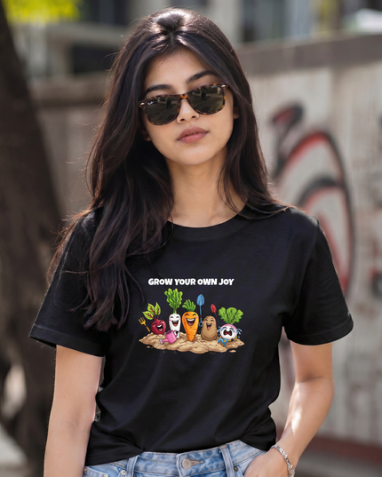 Grow Your Own Joy Veggie Graphic Unisex Classic Crew T-Shirt