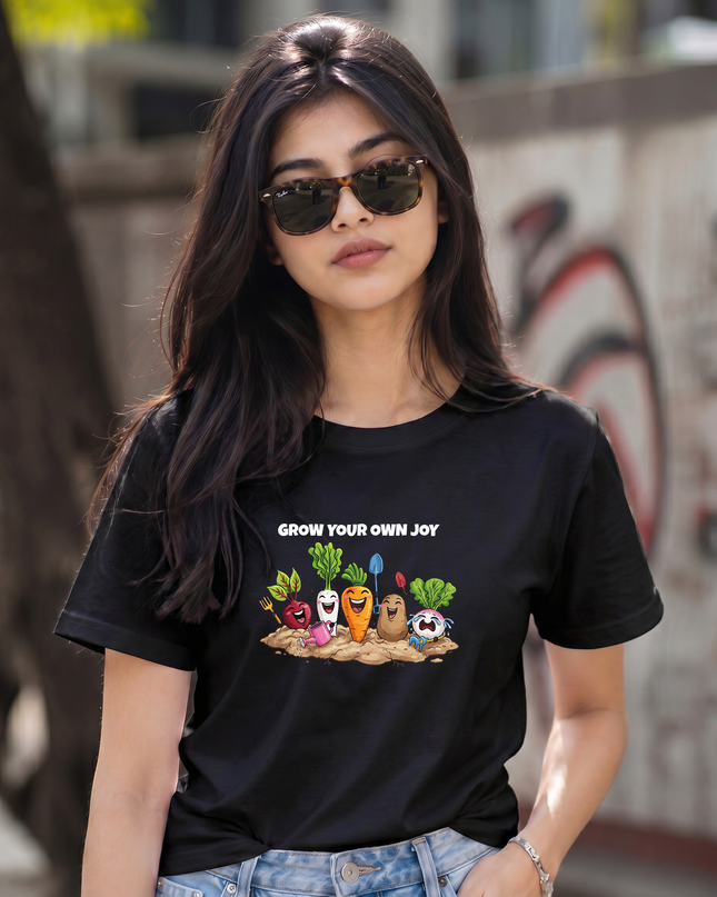 Grow Your Own Joy Veggie Graphic Unisex Classic Crew T-Shirt