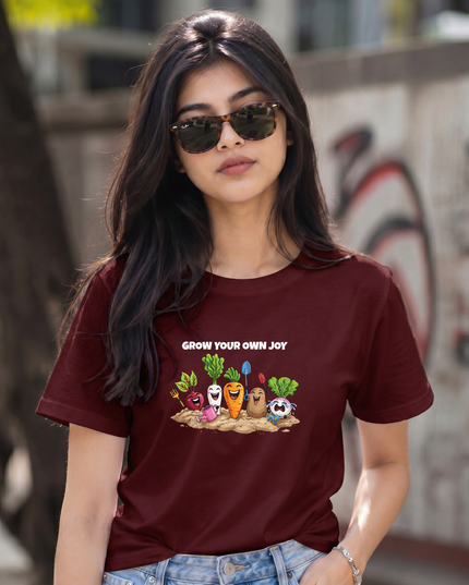 Grow Your Own Joy Veggie Graphic Unisex Classic Crew T-Shirt