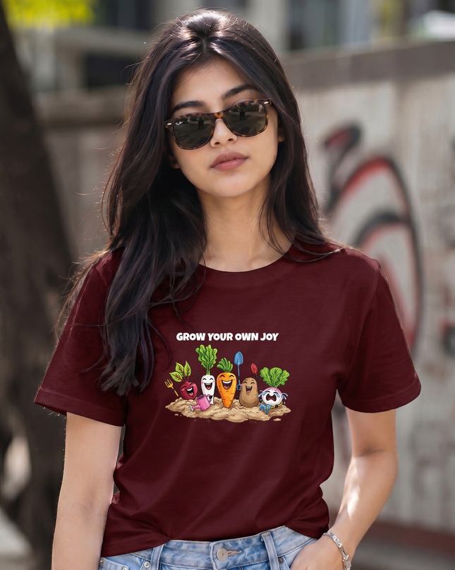 Grow Your Own Joy Veggie Graphic Unisex Classic Crew T-Shirt