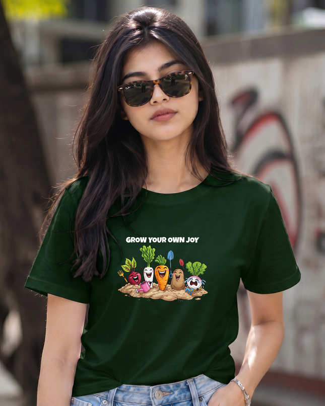 Grow Your Own Joy Veggie Graphic Unisex Classic Crew T-Shirt
