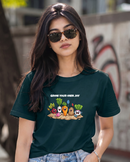 Grow Your Own Joy Veggie Graphic Unisex Classic Crew T-Shirt