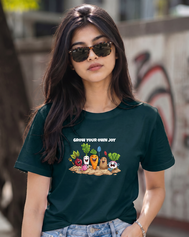 Grow Your Own Joy Veggie Graphic Unisex Classic Crew T-Shirt