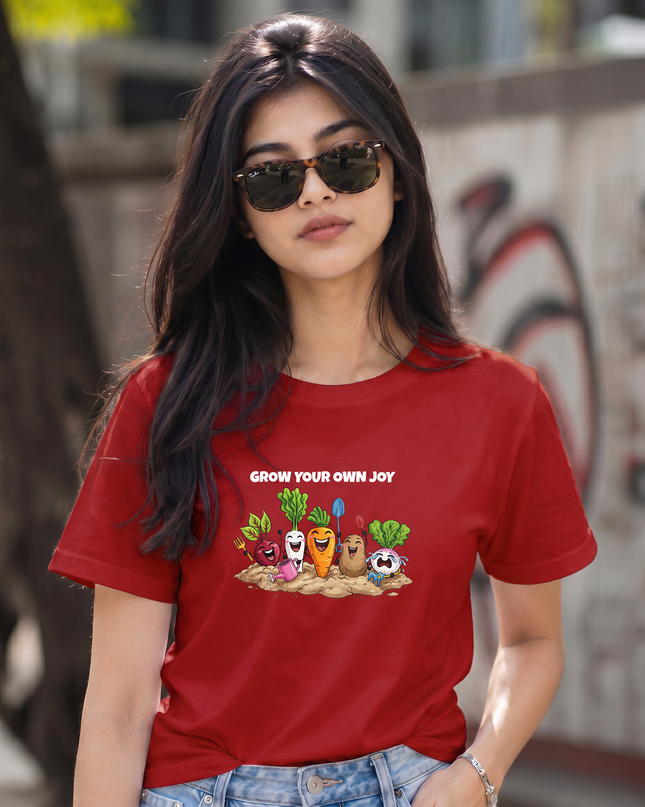Grow Your Own Joy Veggie Graphic Unisex Classic Crew T-Shirt