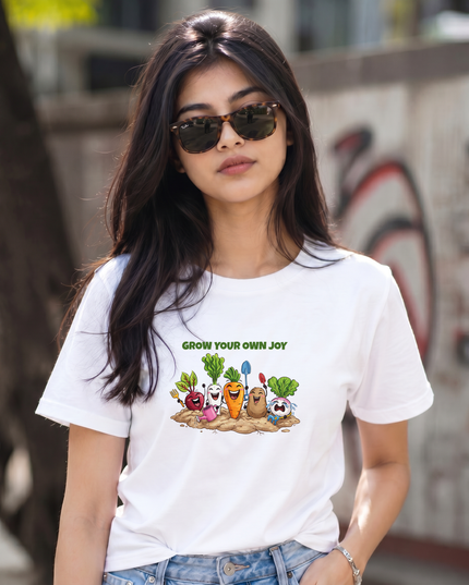 Grow Your Own Joy Vegetable Graphic Unisex Classic Crew T-Shirt