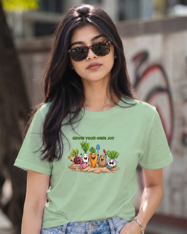 Grow Your Own Joy Vegetable Graphic Unisex Classic Crew T-Shirt