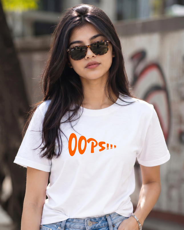 Oops Funny Minimal Graphic Unisex Classic Crew T-Shirt