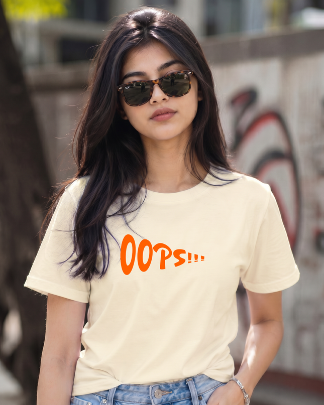 Oops Funny Minimal Graphic Unisex Classic Crew T-Shirt