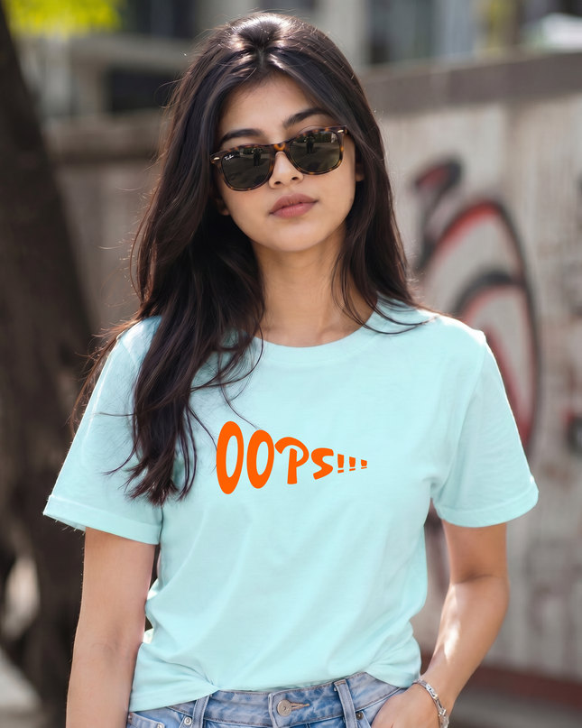 Oops Funny Minimal Graphic Unisex Classic Crew T-Shirt