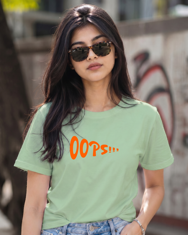 Oops Funny Minimal Graphic Unisex Classic Crew T-Shirt