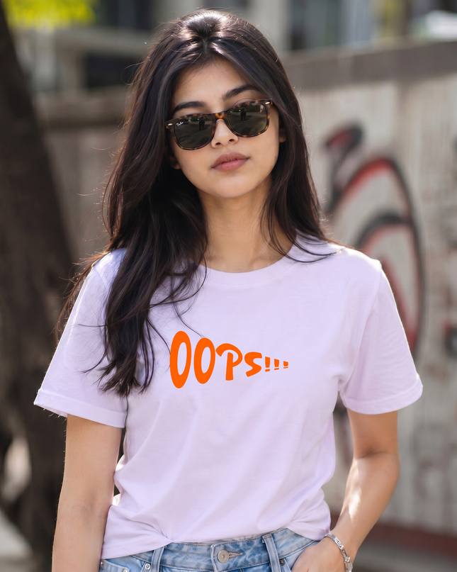 Oops Funny Minimal Graphic Unisex Classic Crew T-Shirt