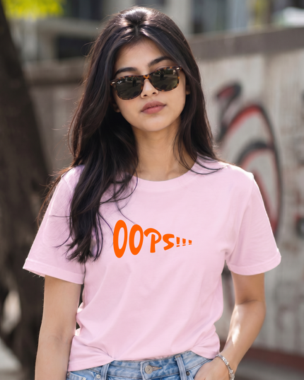 Oops Funny Minimal Graphic Unisex Classic Crew T-Shirt