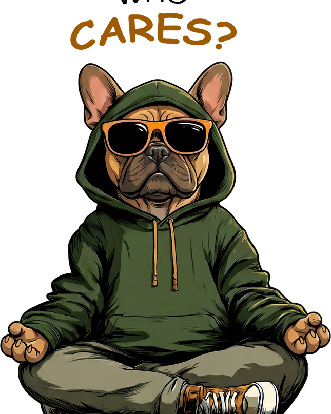 Who Cares Bulldog Cool Streetwear Unisex Classic Crew T-Shirt