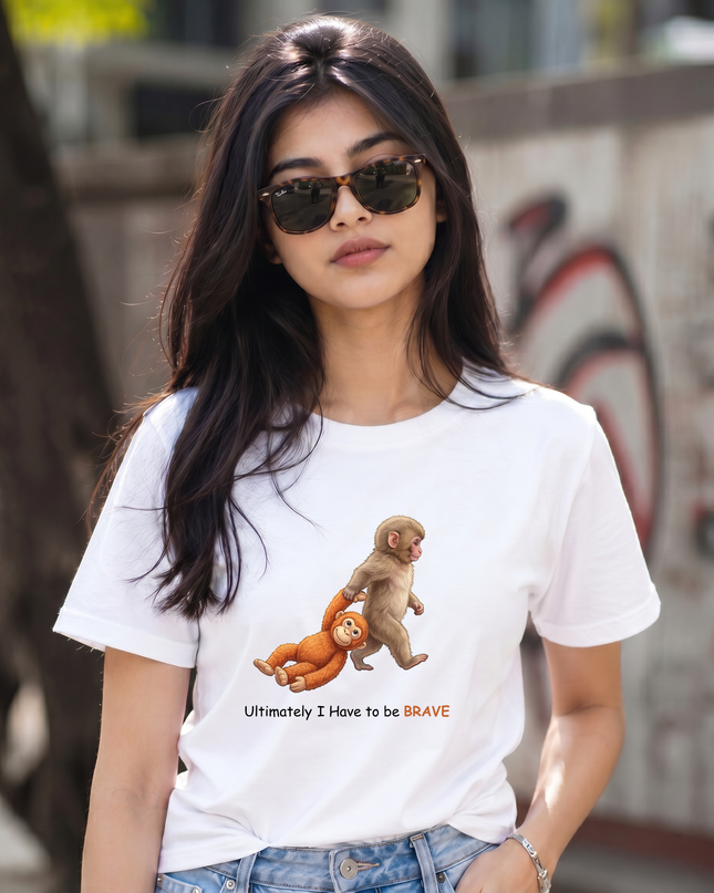 Brave Monkey Graphic Unisex Classic Crew T-Shirt