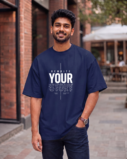 Rewrite Your Story Stylish Men's Oversized Classic T-Shirt