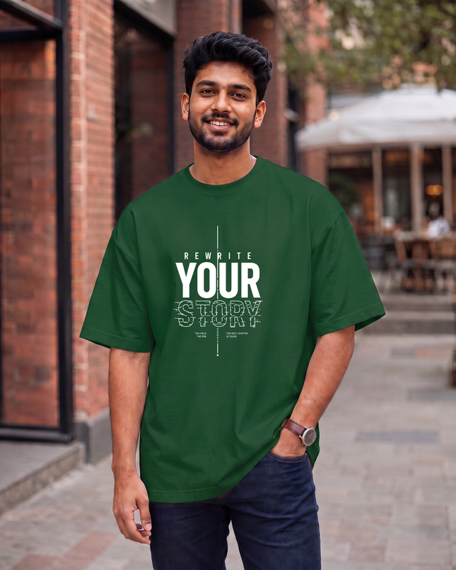 Rewrite Your Story Stylish Men's Oversized Classic T-Shirt