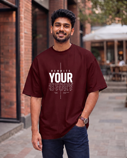 Rewrite Your Story Stylish Men's Oversized Classic T-Shirt