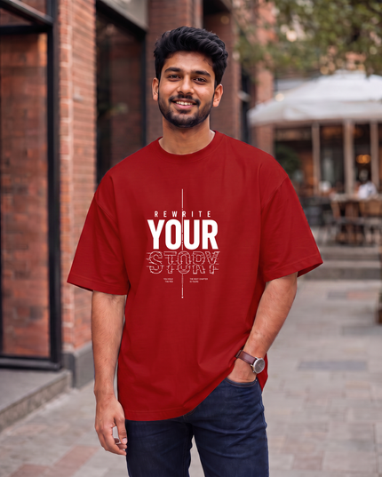 Rewrite Your Story Stylish Men's Oversized Classic T-Shirt