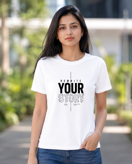 Rewrite Your Story Stylish Women's Classic Crew T-Shirt