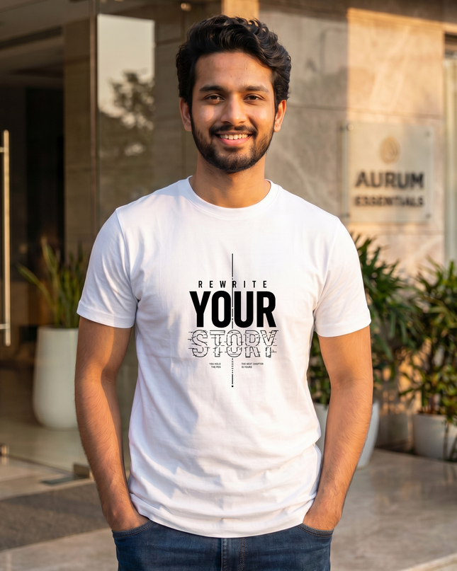 Rewrite Your Story Stylish Men's Classic Crew T-Shirt