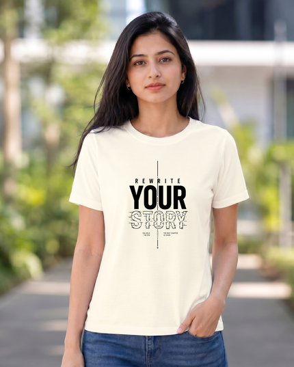 Rewrite Your Story Stylish Women's Classic Crew T-Shirt
