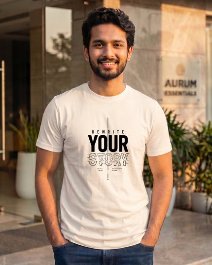 Rewrite Your Story Stylish Men's Classic Crew T-Shirt