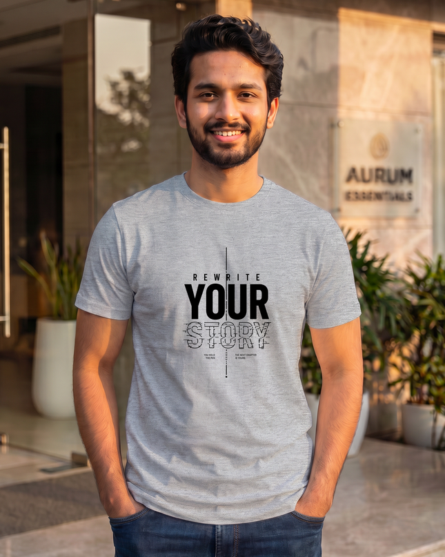 Rewrite Your Story Stylish Men's Classic Crew T-Shirt