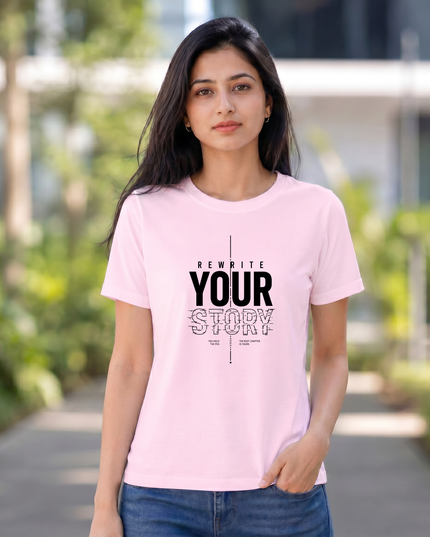 Rewrite Your Story Stylish Women's Classic Crew T-Shirt