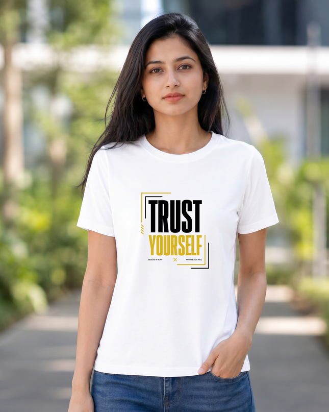 Trust Yourself Stylish Women's Classic Crew T-Shirt