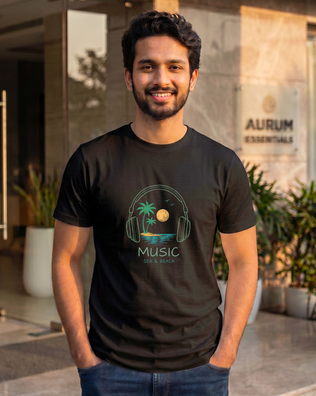 Music Sea & Beach Men's Classic Crew T-Shirt