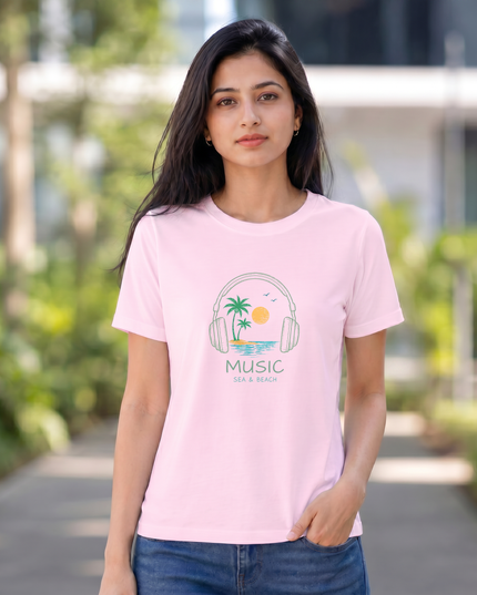 Music Sea & Beach Women's Classic Crew T-Shirt