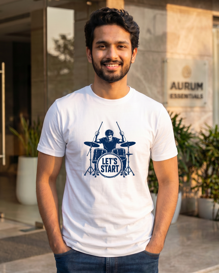 Let's Start Drummer Men's Classic Crew T-Shirt