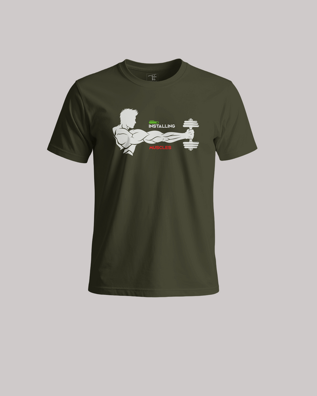 Installing Muscles Graphic Unisex Classic Crew T-Shirt