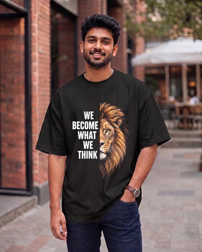 We Become What We Think Men's Oversized Classic T-Shirt