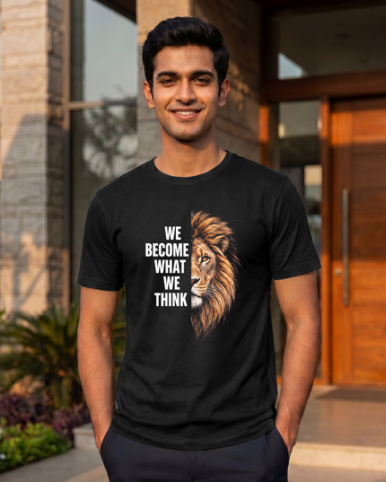 We Become What We Think Stylish Men's Classic Crew T-Shirt