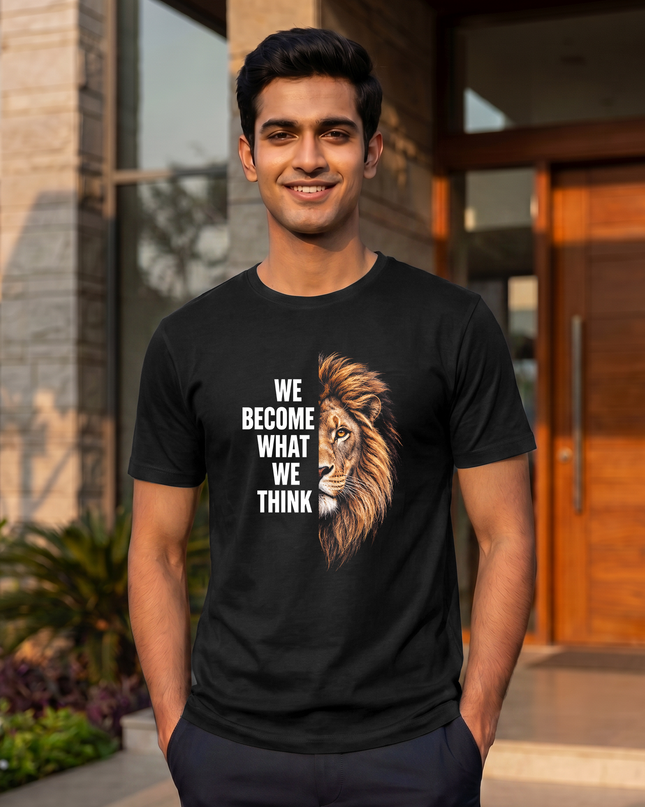 We Become What We Think Stylish Men's Classic Crew T-Shirt
