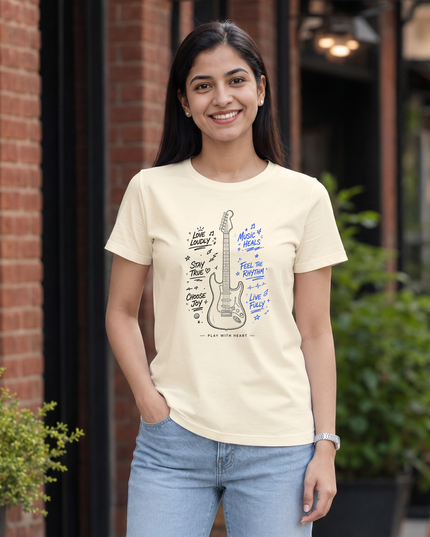 Music Heals Guitar Women's Classic Crew T-Shirt