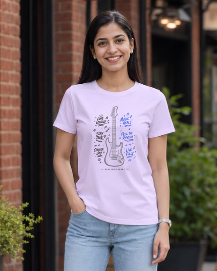 Music Heals Guitar Women's Classic Crew T-Shirt