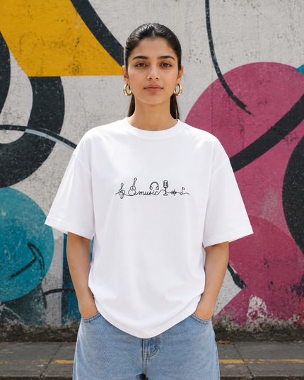 Music Elements Stylish Women's Oversized Classic T-Shirt