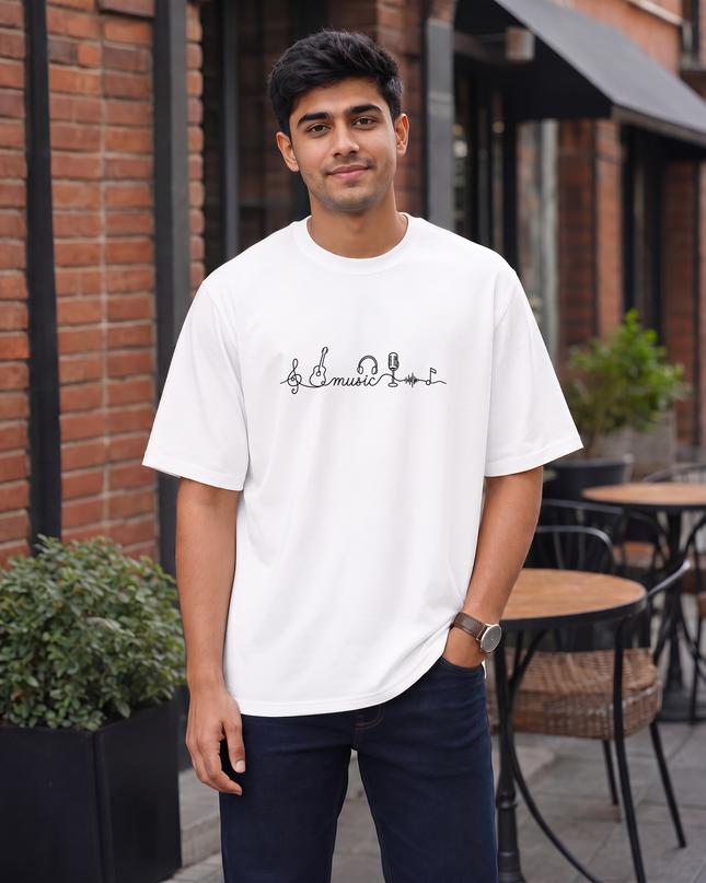 Music Elements Stylish Men's Oversized Classic T-Shirt