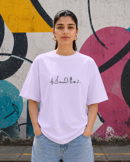 Music Elements Stylish Women's Oversized Classic T-Shirt